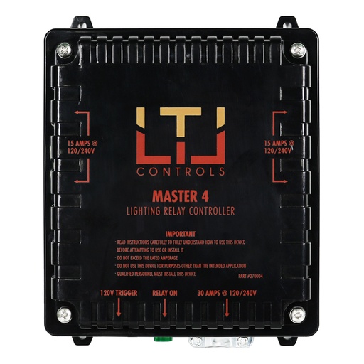 [270004] LTL Controls MASTER 4 Lighting Relay Controller w/o Timer (120V & 240V Universal Plug)