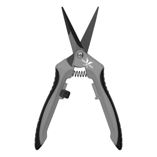 [550107] Piranha Pruner Trimming Scissors - Grey Handle & Straight Black Fluorine Blade