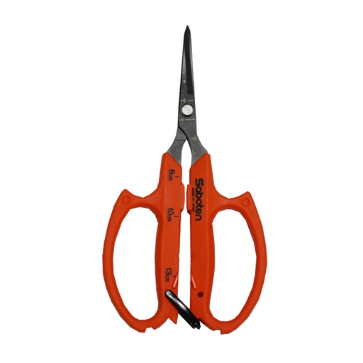 [553465] Saboten PFAS Free Fluorine Coated Curved Blade Automatic Trimming Scissors Orange (PT-21)