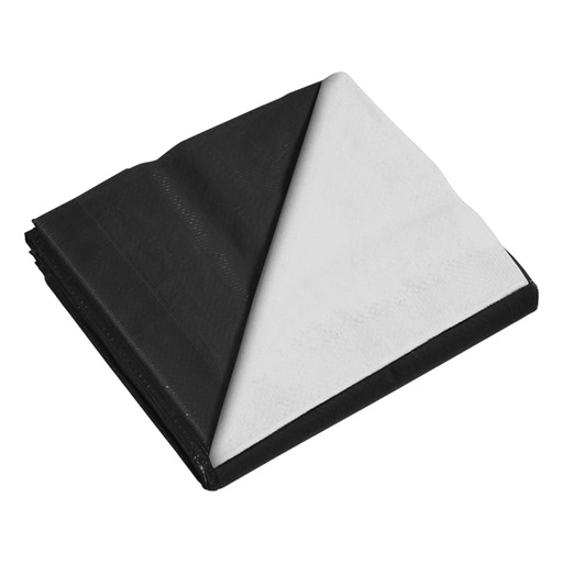 [648050] 50'x100' Black & White Woven Blackout Light Deprivation Film 9 Mil