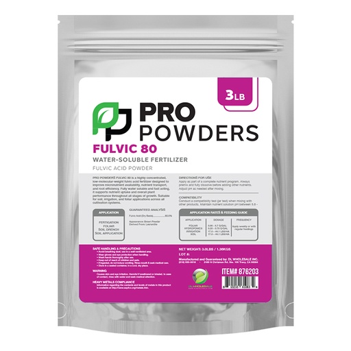 [876203] Pro Powders Fulvic 80 (Fulvic Acid Powder) 3lbs